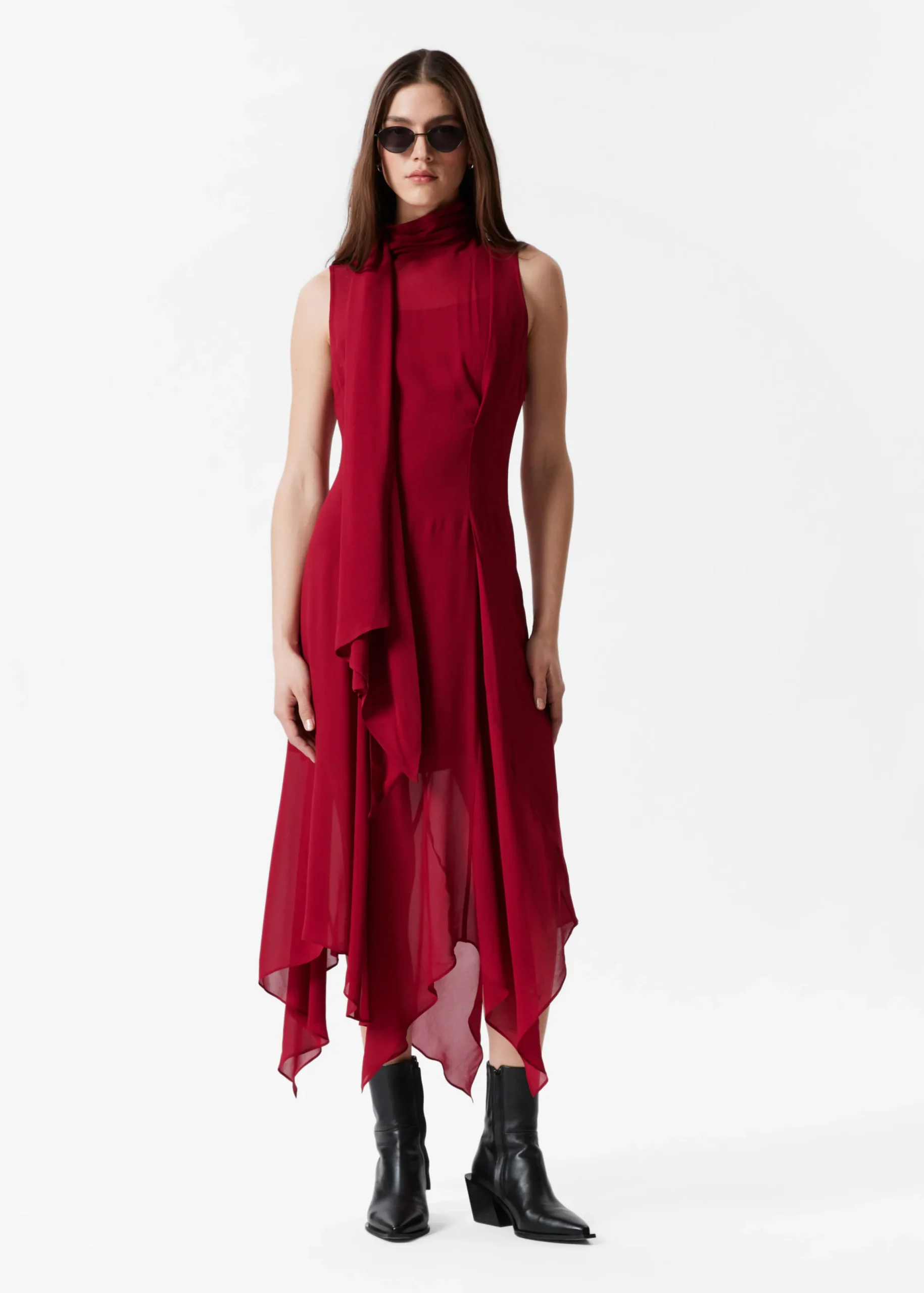 Midikleid mit Schal