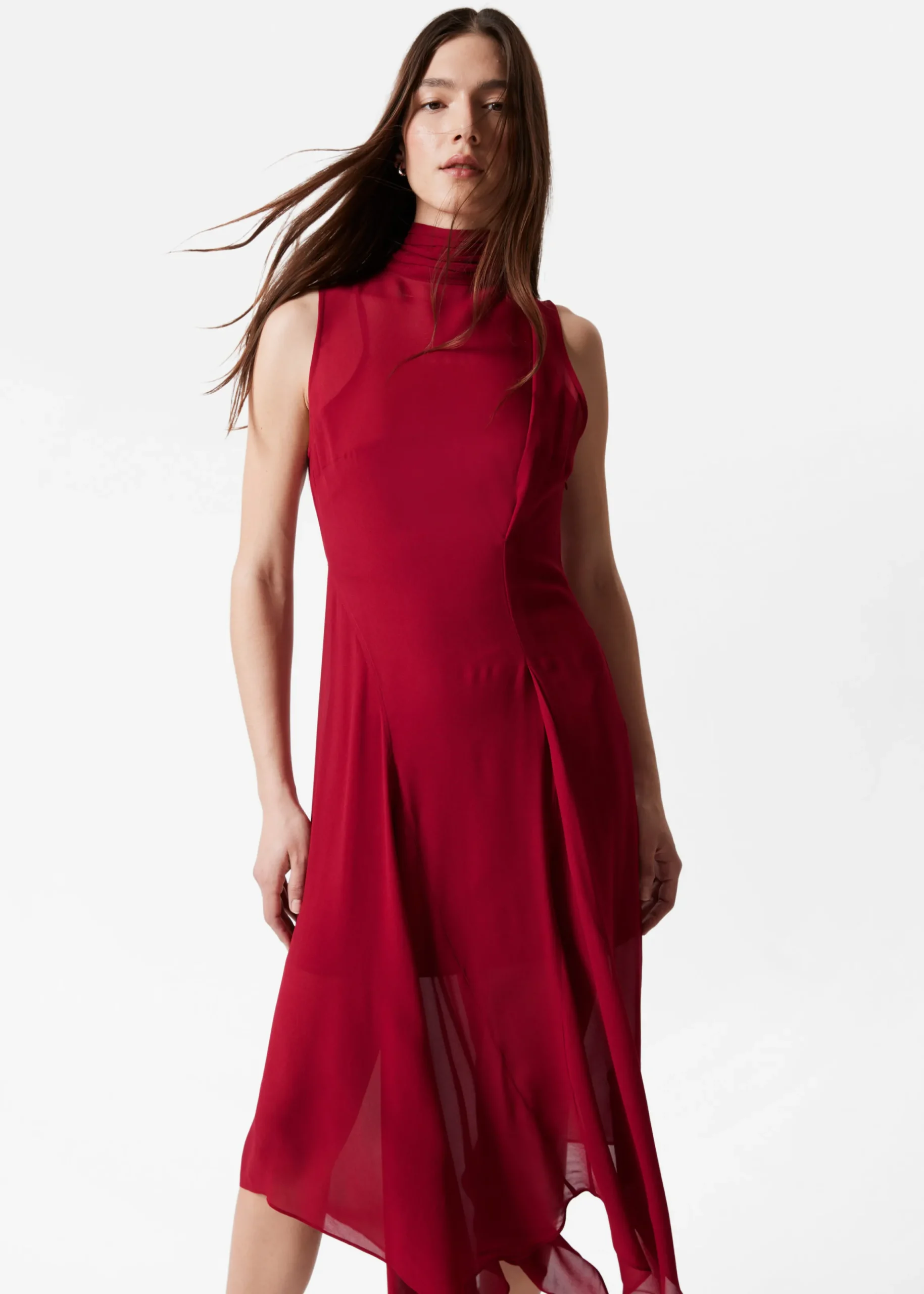 Midikleid mit Schal