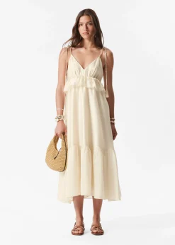 Midikleid mit schmalen Trägern