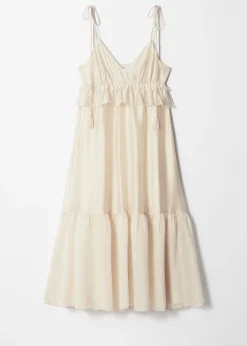 Midikleid mit schmalen Trägern