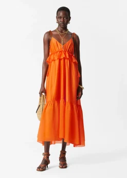 Midikleid mit schmalen Trägern