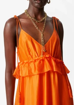 Midikleid mit schmalen Trägern
