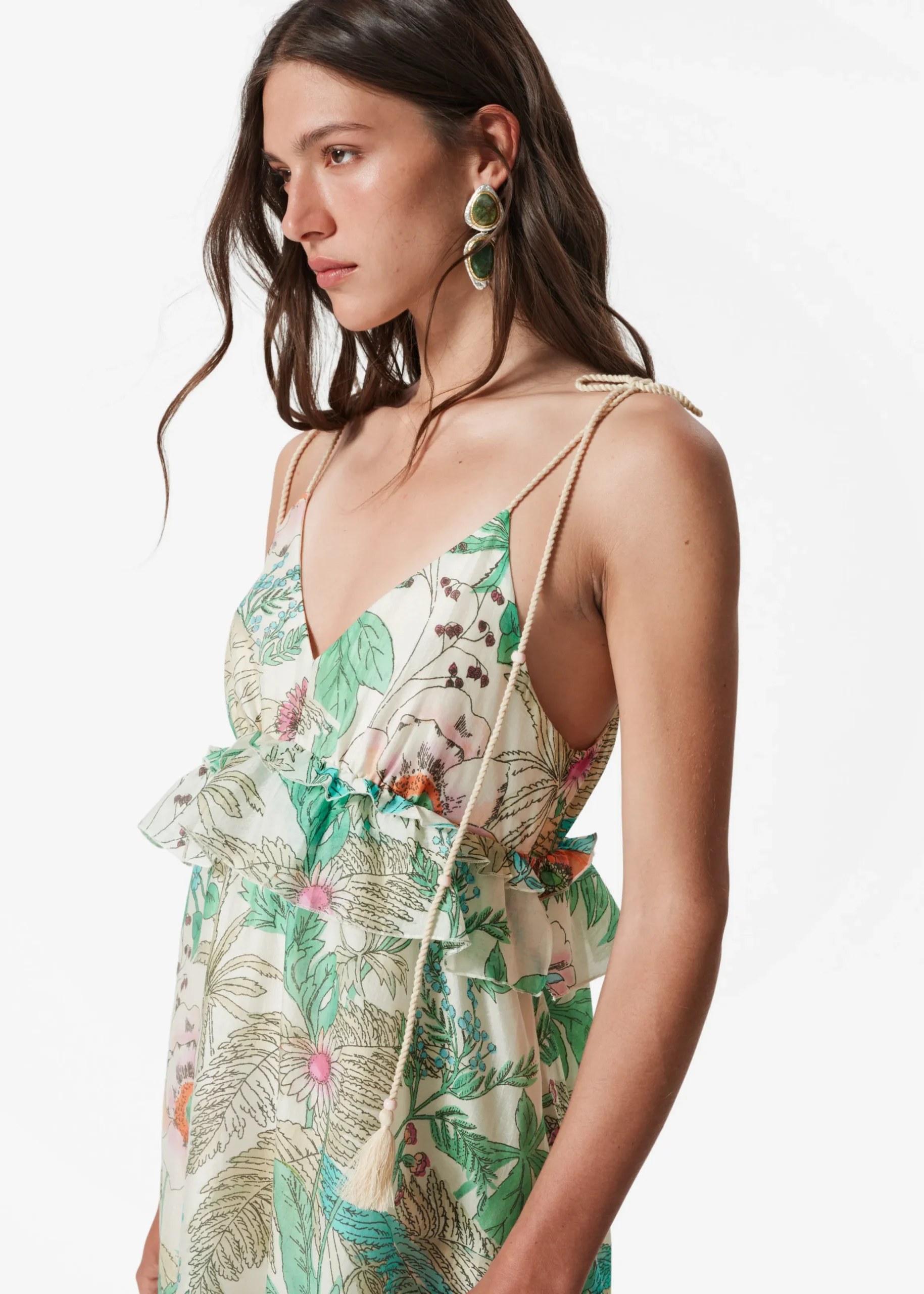 Midikleid mit schmalen Trägern