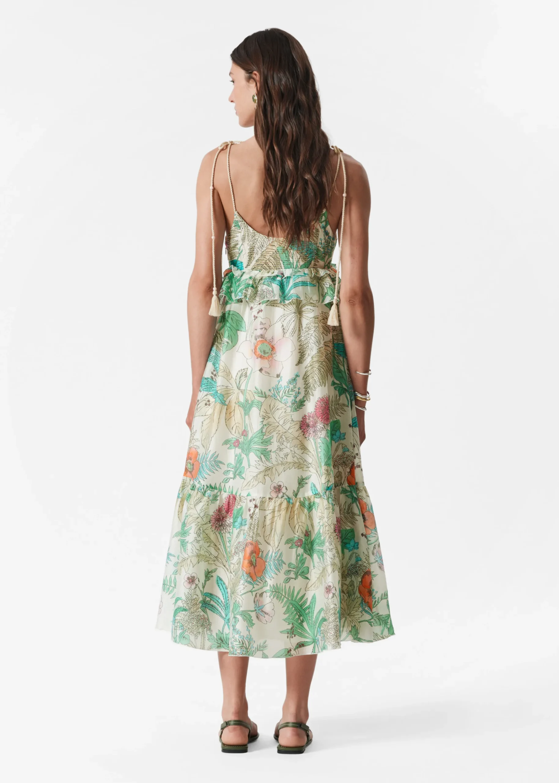 Midikleid mit schmalen Trägern