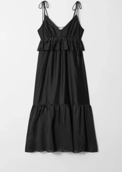 Midikleid mit schmalen Trägern