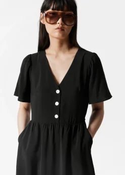 Midikleid mit V-Ausschnitt