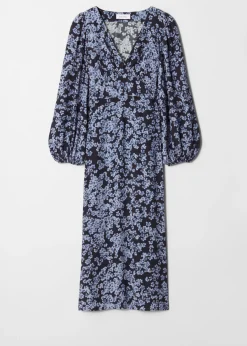 Midikleid mit V-Ausschnitt
