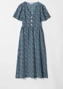 Midikleid mit V-Ausschnitt