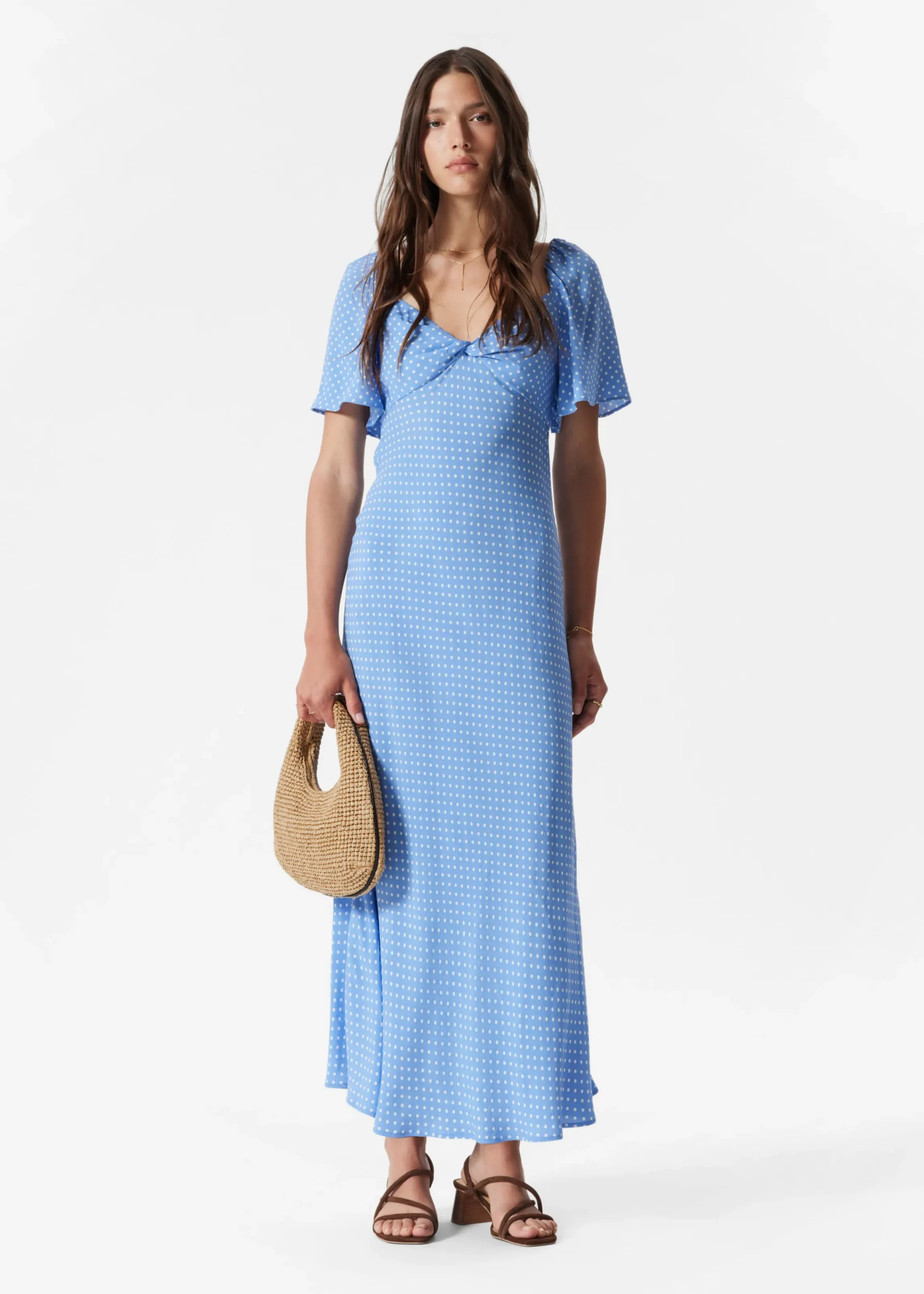 Midikleid mit Volantärmeln