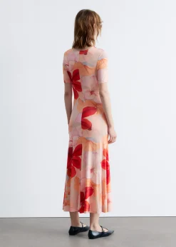 Midi-Strickkleid mit Raffungen