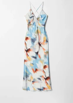 Midi-Trägerkleid aus Satin