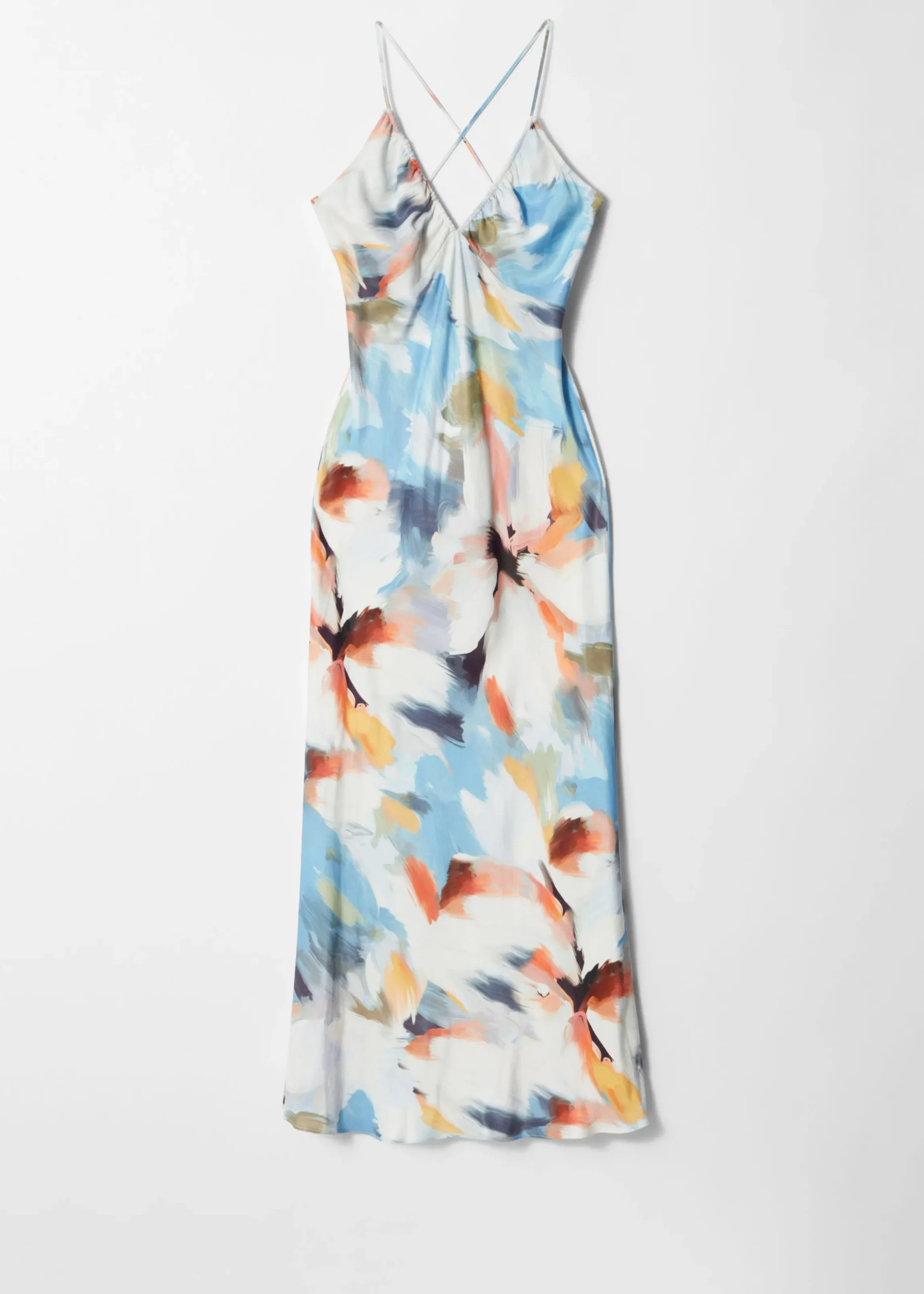 Midi-Trägerkleid aus Satin