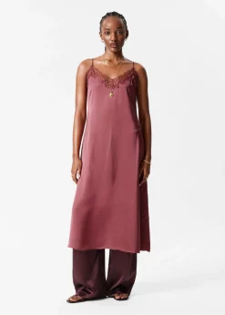 Midi-Trägerkleid aus Satin