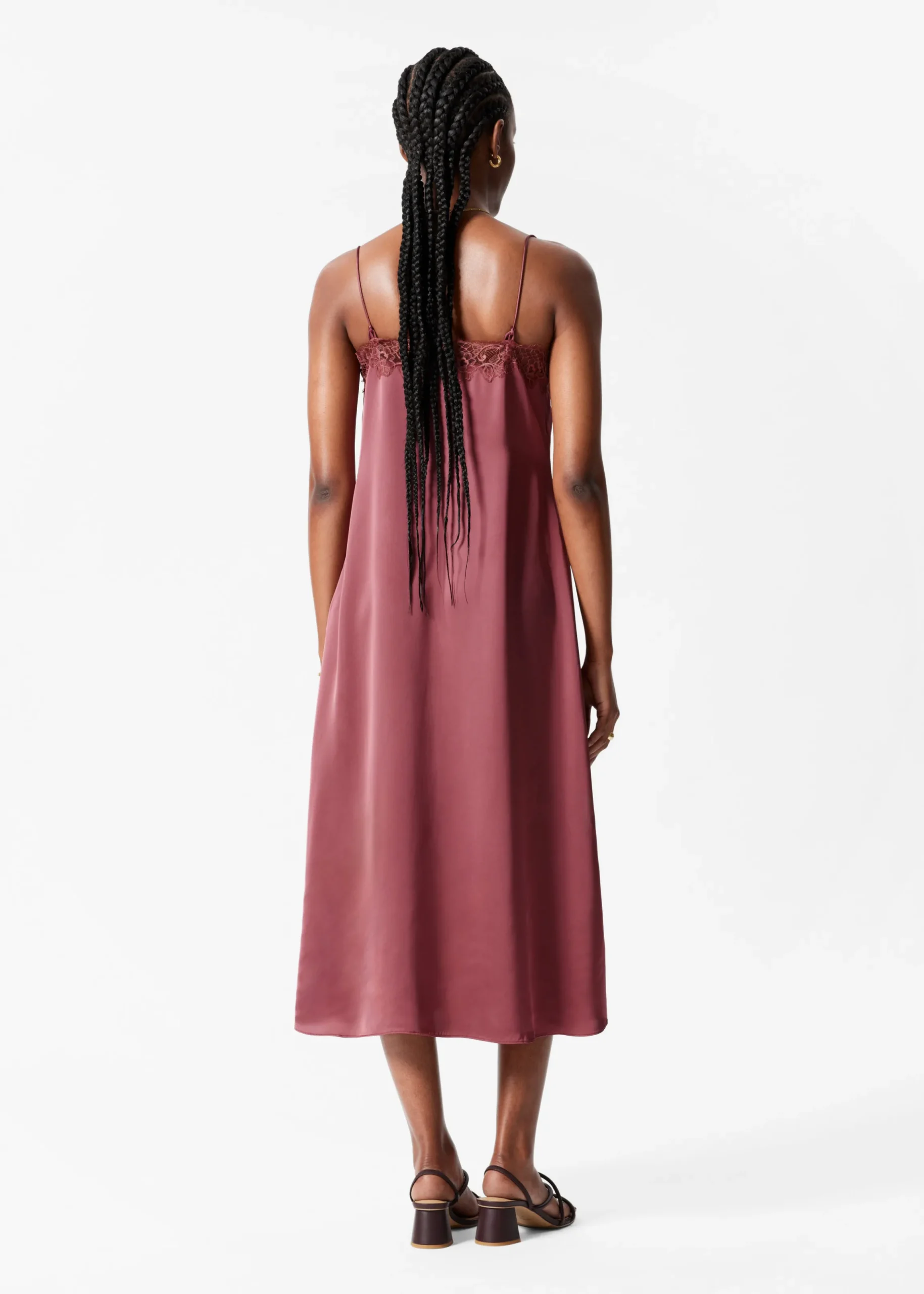 Midi-Trägerkleid aus Satin