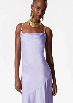 Midi-Trägerkleid aus Satin