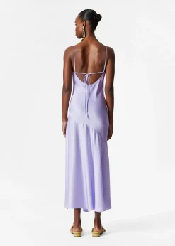 Midi-Trägerkleid aus Satin