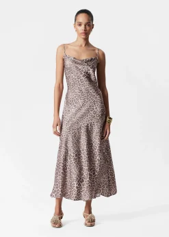 Midi-Trägerkleid aus Satin