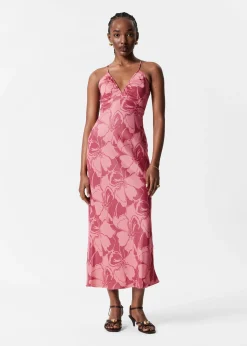 Midi-Trägerkleid aus Satin