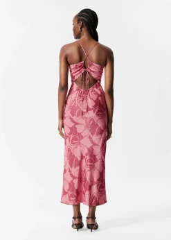 Midi-Trägerkleid aus Satin