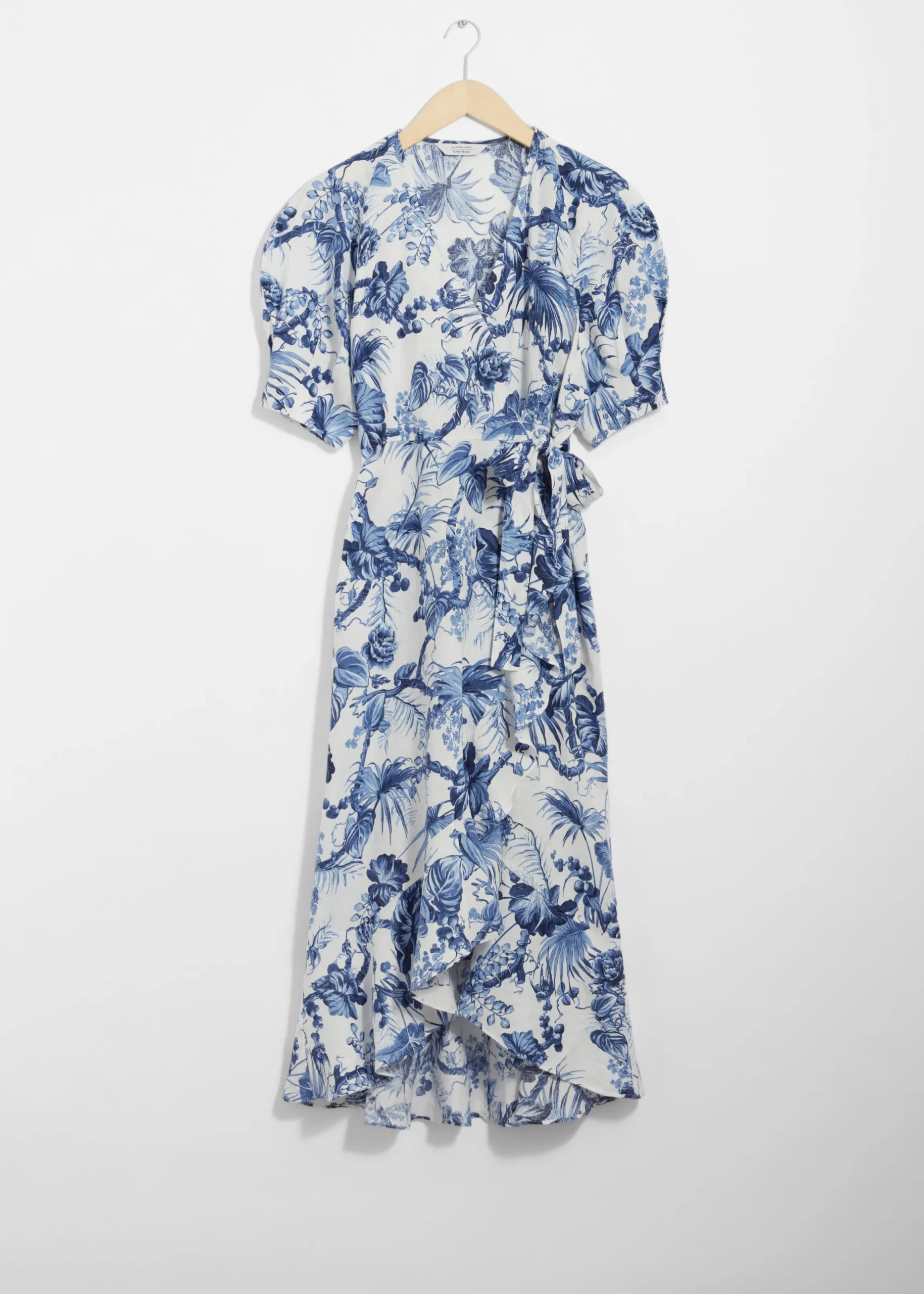 Midi-Wickelkleid aus Leinen