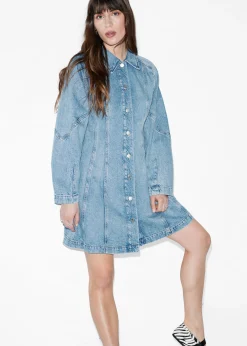 Mini-Hemdkleid aus Denim