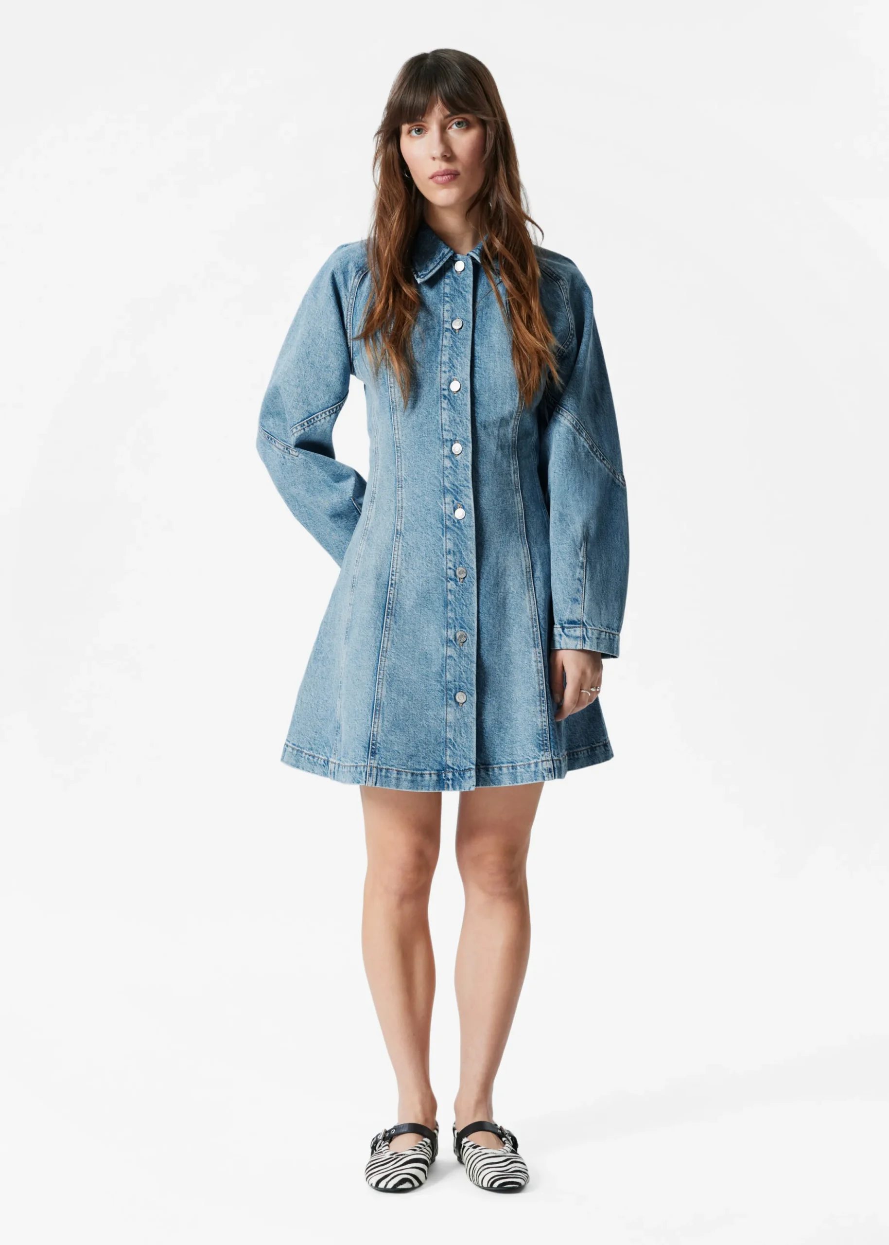 Mini-Hemdkleid aus Denim