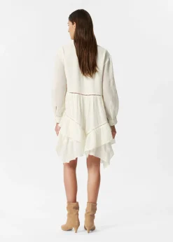 Minikleid aus Ramie mit Rüschen