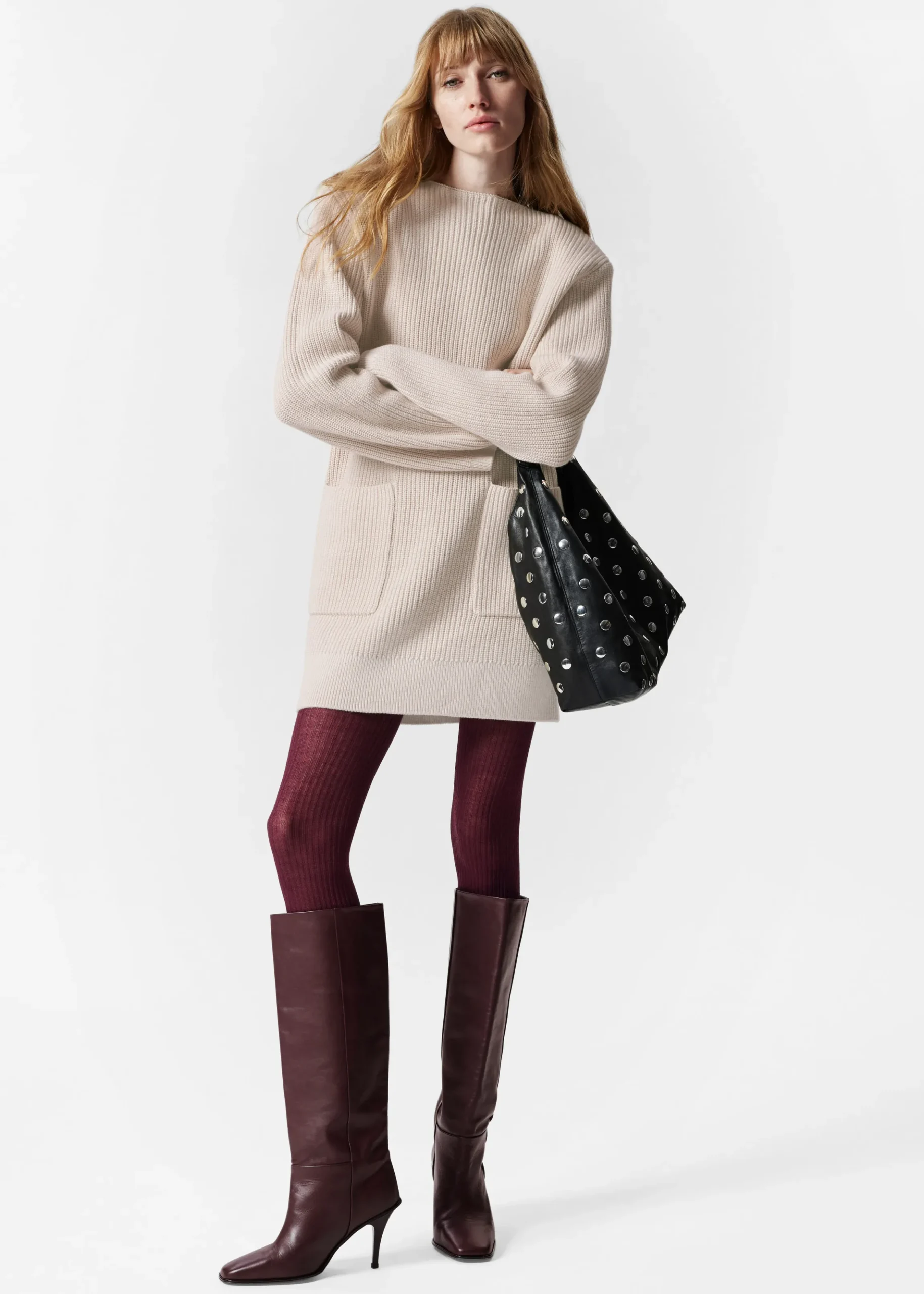 Minikleid aus Wolle mit Gürtel