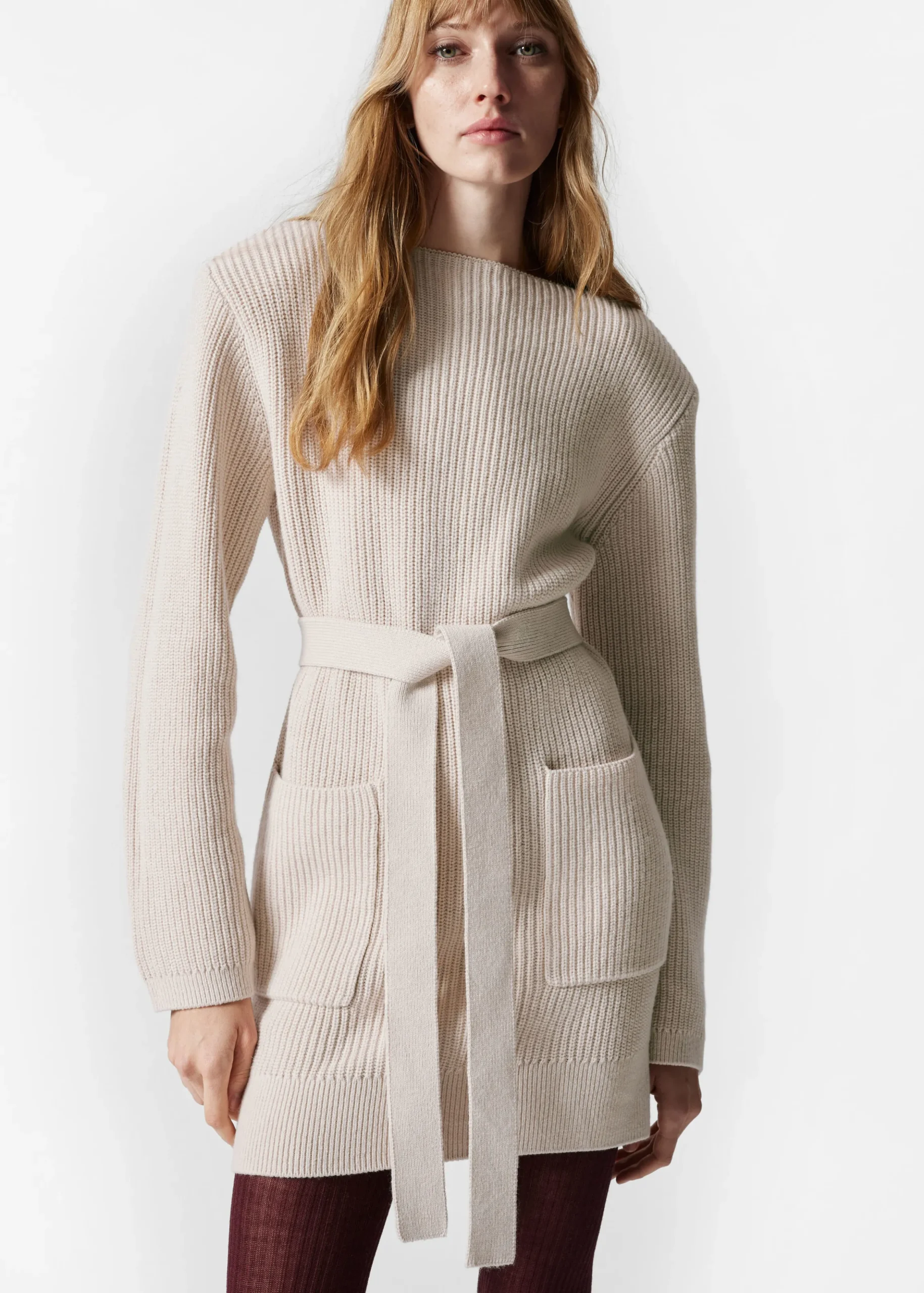Minikleid aus Wolle mit Gürtel