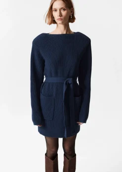 Minikleid aus Wolle mit Gürtel