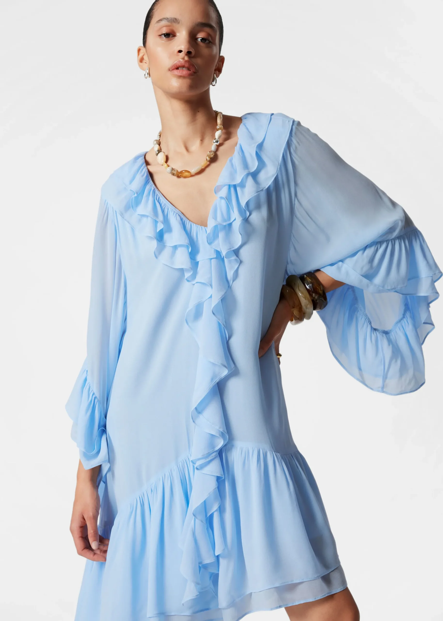 Minikleid mit Volants