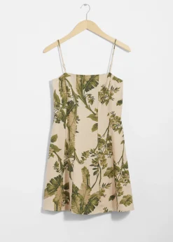 Mini-Leinenkleid mit schmalen Trägern