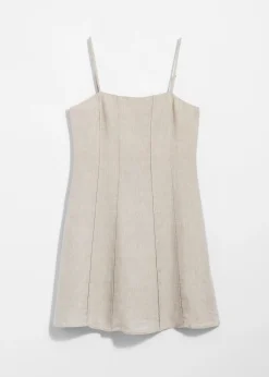 Mini-Leinenkleid mit schmalen Trägern