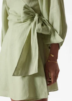 Mini-Wickelkleid aus Leinen