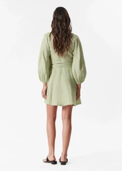 Mini-Wickelkleid aus Leinen