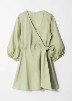 Mini-Wickelkleid aus Leinen