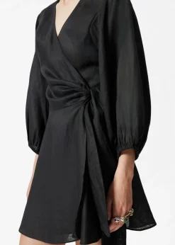 Mini-Wickelkleid aus Leinen