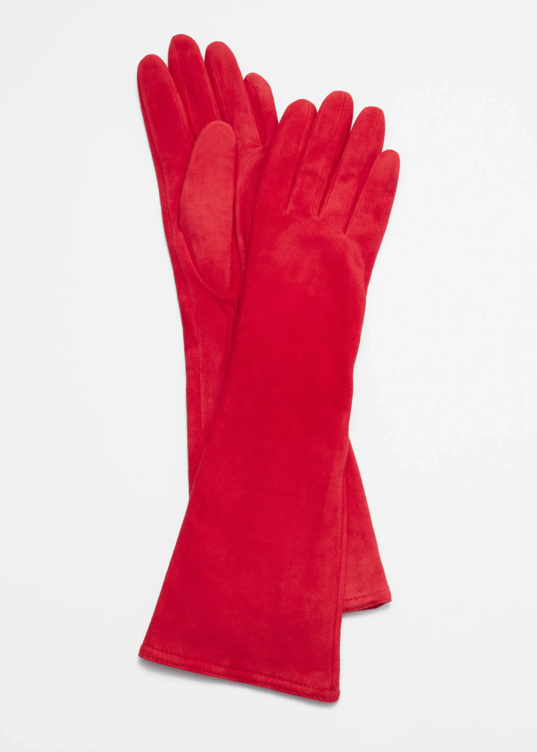 Mit Wolle gefütterte Handschuhe aus Veloursleder