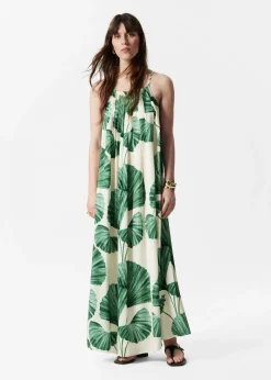 Neckholder-Maxikleid mit Falten