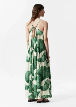 Neckholder-Maxikleid mit Falten