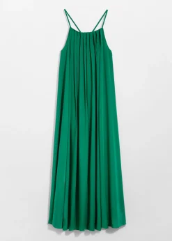 Neckholder-Maxikleid mit Falten