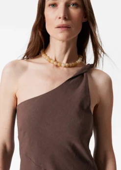 One-Shoulder-Midikleid