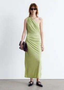 One-Shoulder-Midikleid mit Schal