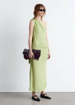 One-Shoulder-Midikleid mit Schal