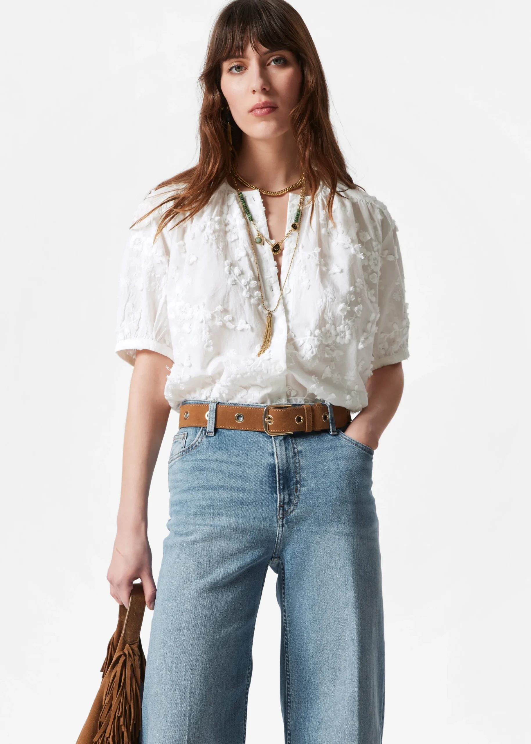 Oversized-Bluse mit Puffärmeln