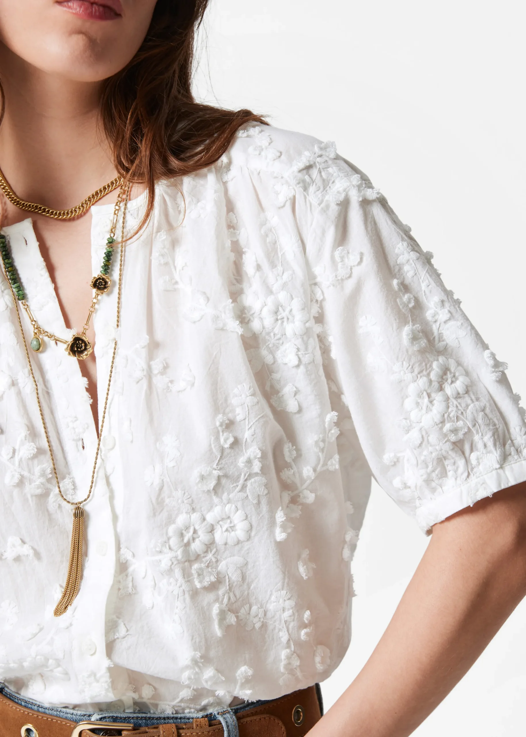 Oversized-Bluse mit Puffärmeln