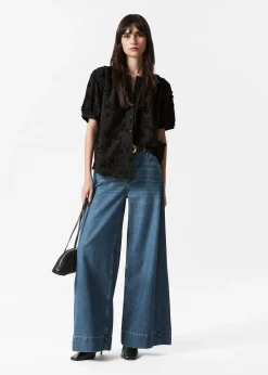 Oversized-Bluse mit Puffärmeln