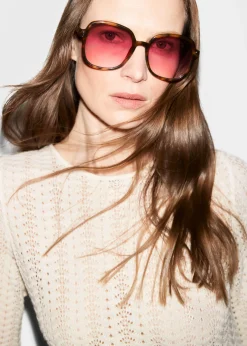 Oversized-Sonnenbrille mit schmalem Rahmen
