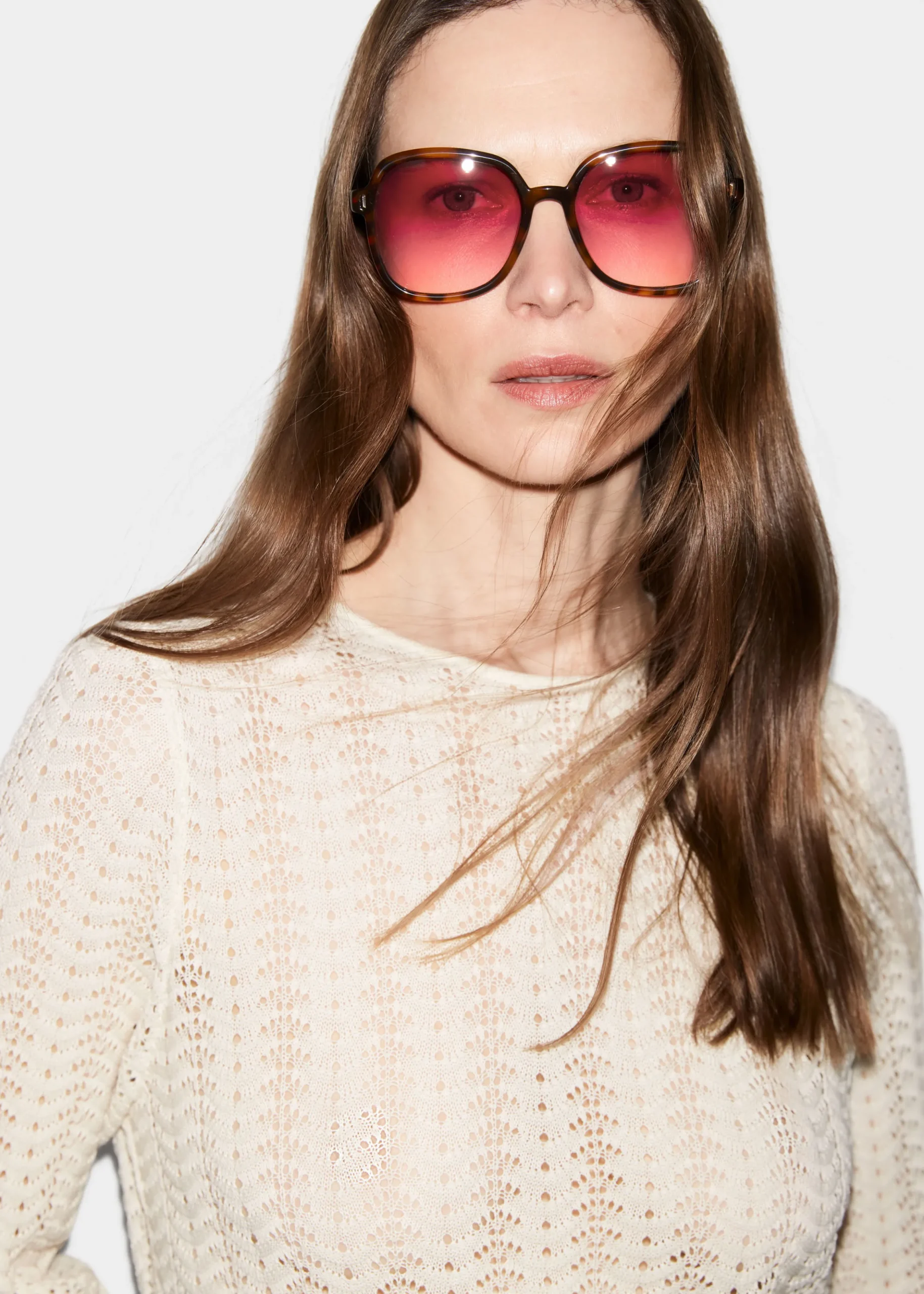 Oversized-Sonnenbrille mit schmalem Rahmen
