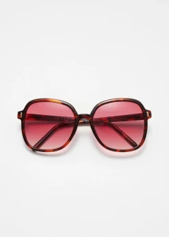 Oversized-Sonnenbrille mit schmalem Rahmen